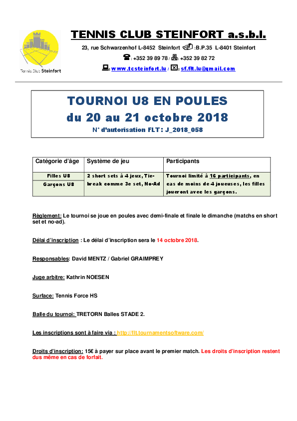 tournoi U8 octobre 2018-2