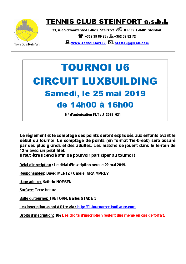 Tournoi U6 25 05 2019