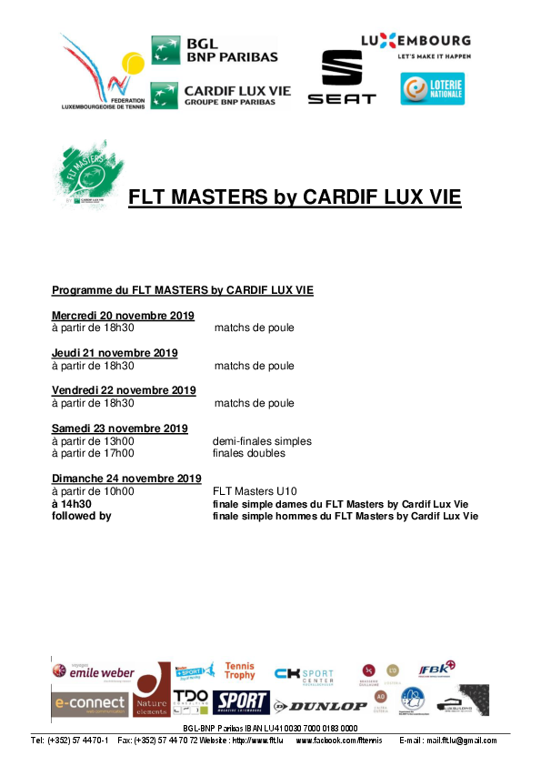 FLT Masters 2019 - plan de jeu