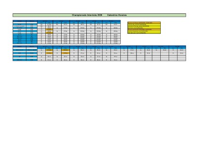 Dates Championnats Interclubs 2026